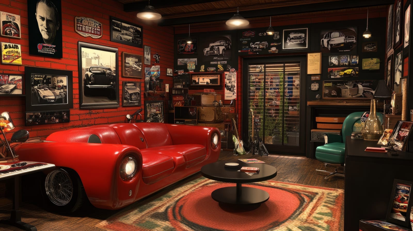 aménagement déco garage vintage