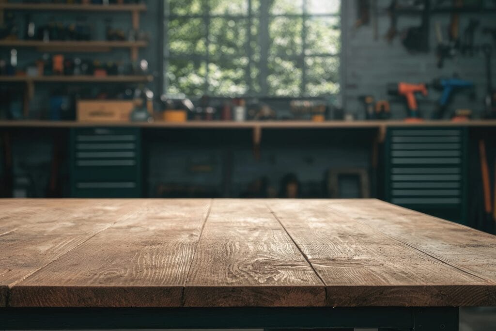 table déco vintage dans un garage