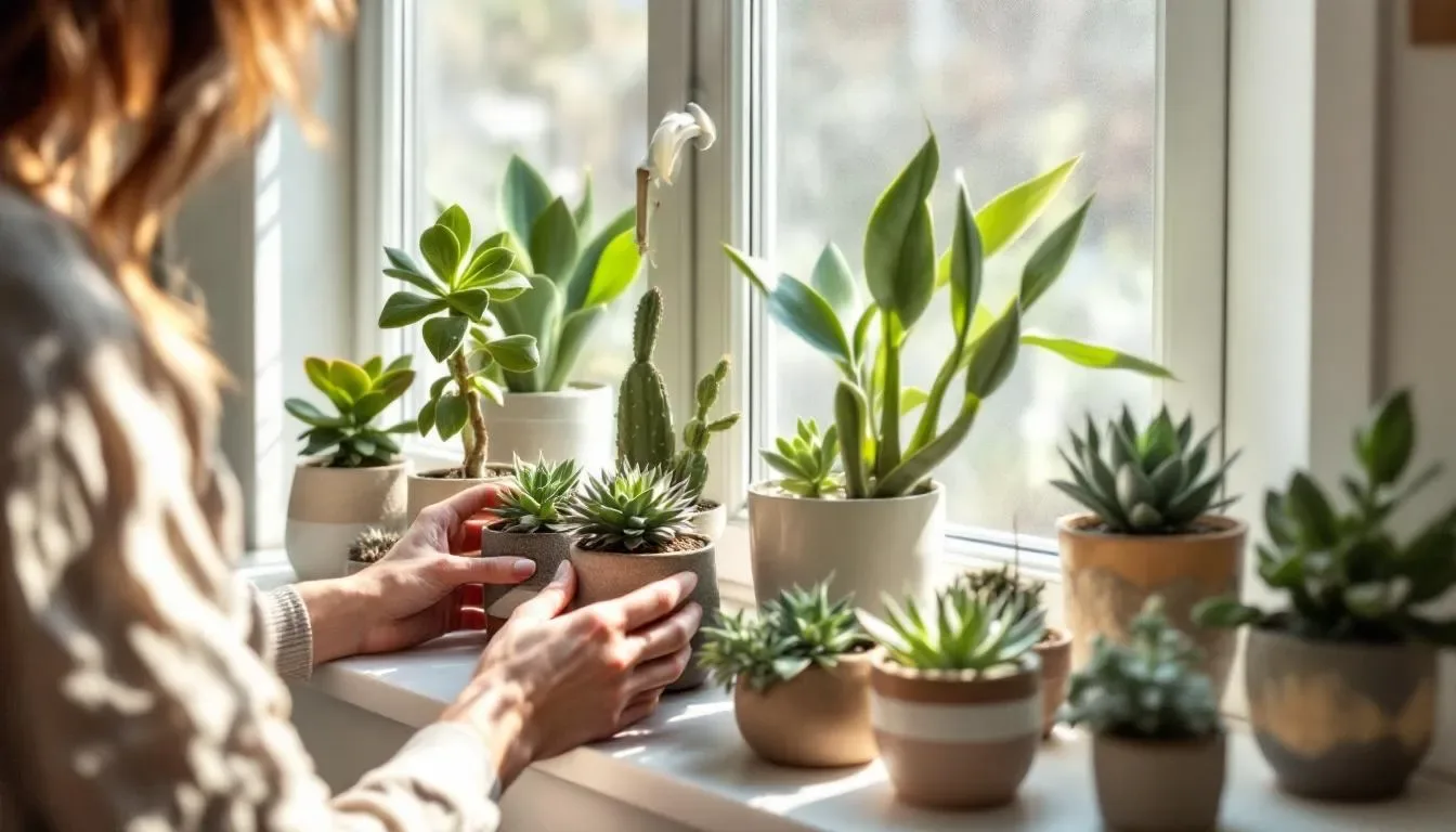 Variété d'espèces de plantes succulentes avec différentes formes et textures