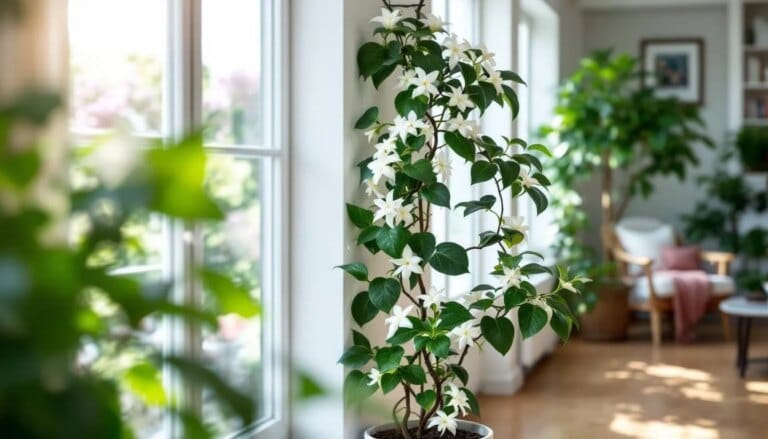 Plante jasmin de madagascar en floraison, plante grimpante parfumée