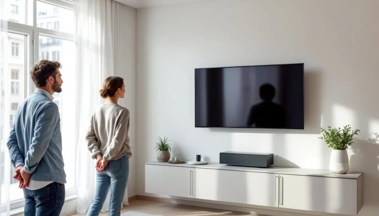 Schéma montrant la hauteur idéale pour une prise TV murale, emplacement optimal