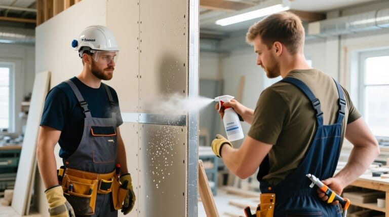 Humidifier les bandes de placo pour un jointage parfait sur les murs