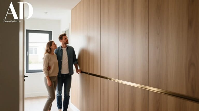 Soubassement en bois moderne et revêtement contemporain de façade