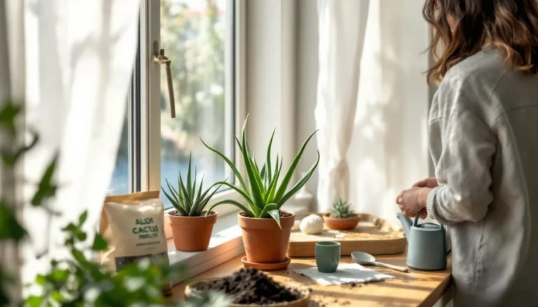 Plante aloe vera avec feuilles molles et tombantes, aspect flétri