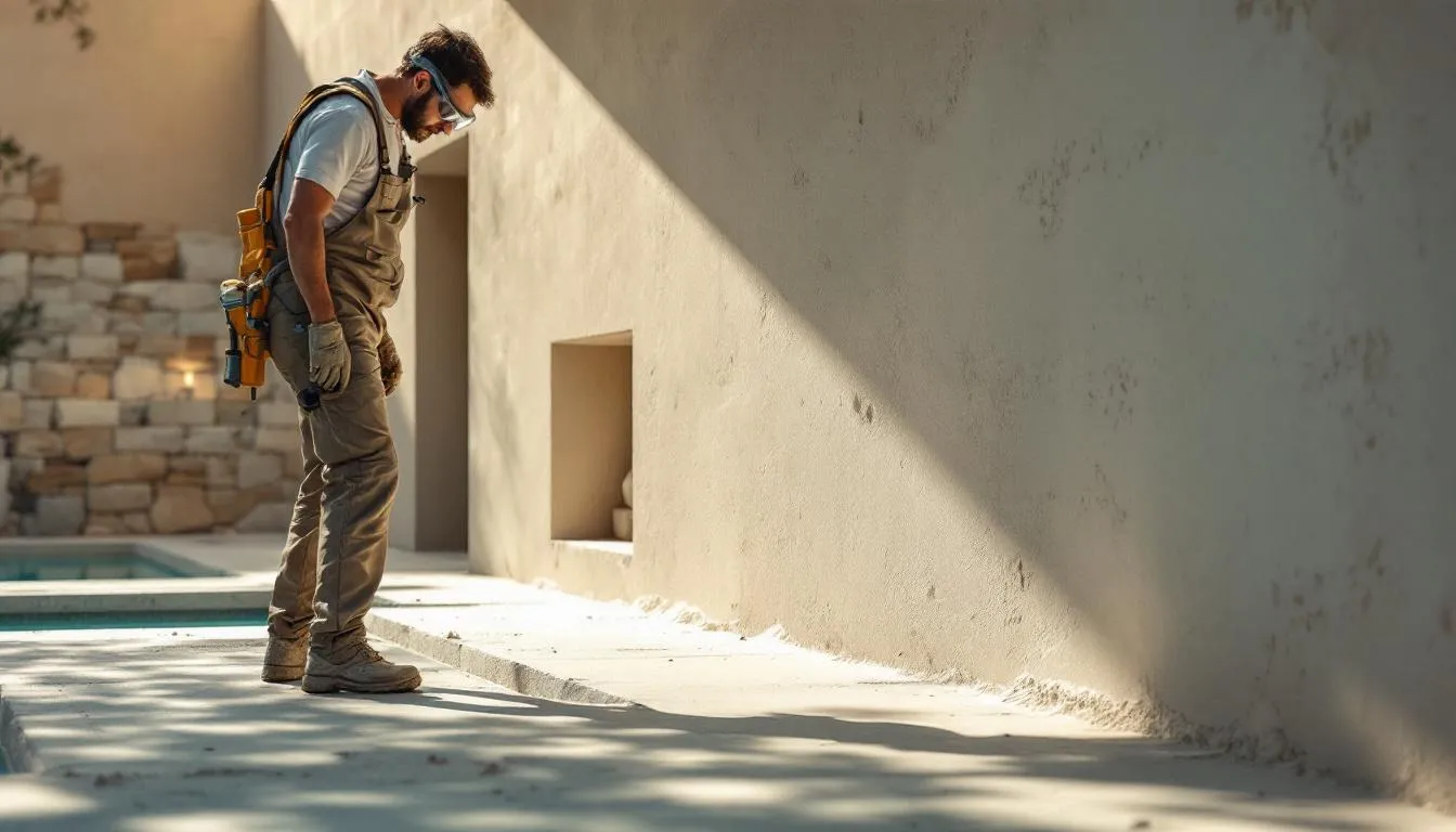 Enduit à la chaux appliqué comme revêtement naturel sur mur