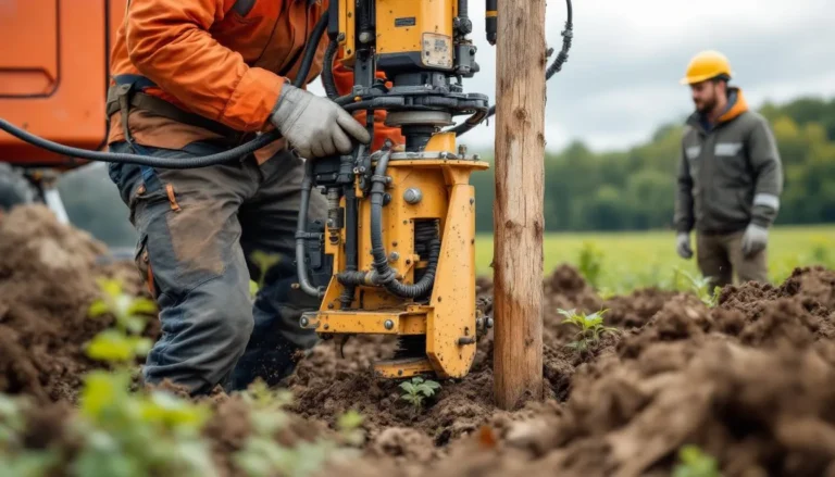 Image montrant un enfonce pieux utilisé pour fondations solides