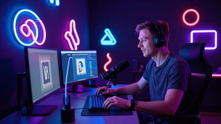 Éclairage néon pour streaming avec lumière vive et décorative