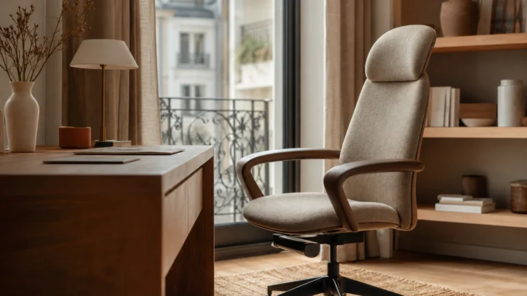 Chaise de bureau ergonomique dans un intérieur chaleureux